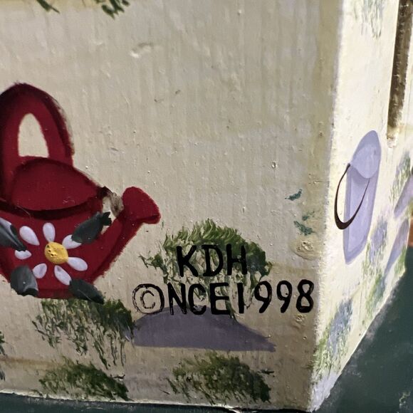 Vintage Hand-Painted Wooden Butterfly House Kathy Hatch 14 1/2" Tall x 5” W - Picture 5 of 8